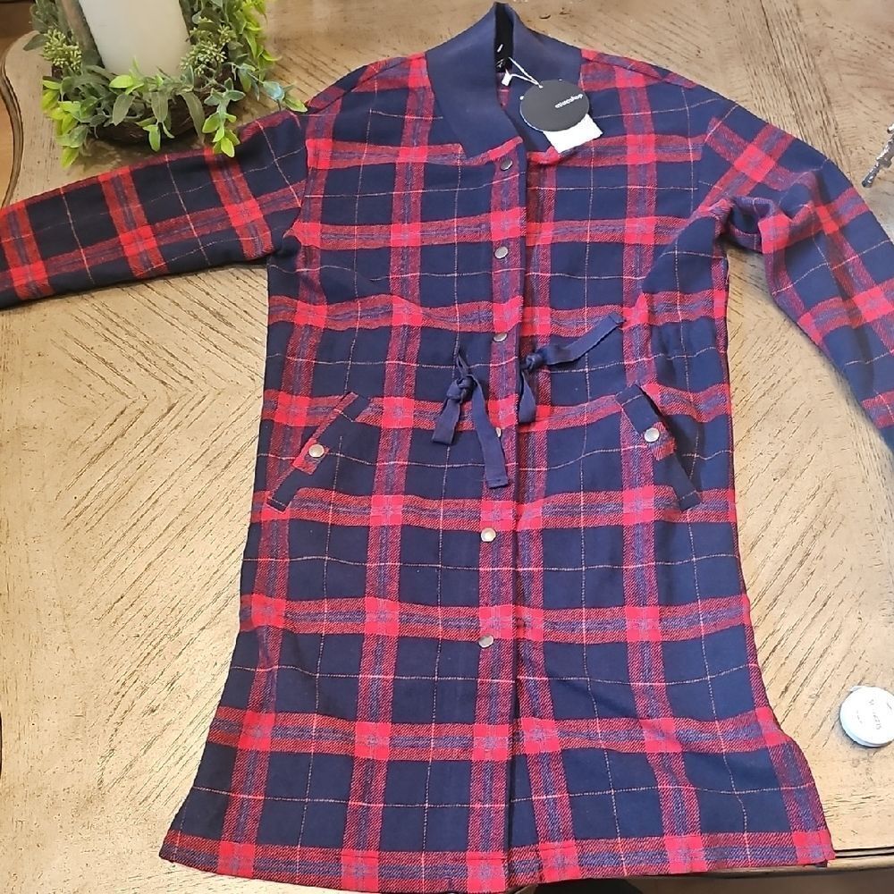 Plaid Red and Blue Women's Jacket Size S NWT